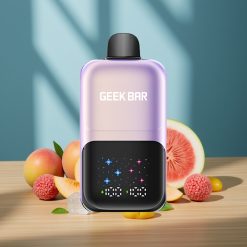 GEEK BAR 2GO 20ml 50000 Puffs Deux Série Disposable Vape Pen Pêche Mangue Pastèque Glacée avec Écran Interactif et Batterie Rechargeable