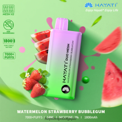 Hayati Duo Mesh jetable - Hayati Vape Shop bubblegum pastèque fraise FXT8LR192