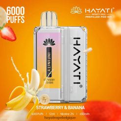 Hayati Infinity 6000 kits de dosettes - Hayati Flavour List fraise banane FXT8LR159