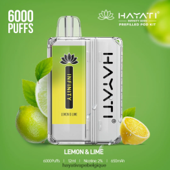 Hayati Infinity 6000 kits de dosettes - Hayati Vape Belgique citron vert FXT8LR153