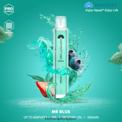 Hayati Pro Mini jetable - Hayati Vape Flavours monsieur bleu FXT8LR16