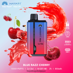 Hayati Pro Ultra jetable 15000 bouffées - Hayati Vape Belgique cerise bleue FXT8LR193