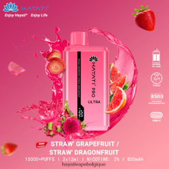Hayati Pro Ultra jetable 15000 bouffées - Hayati Vape Flavours pamplemousse fraise/fruit du dragon fraise FXT8LR226