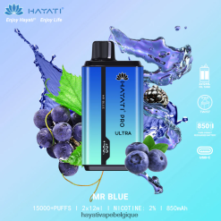 Hayati Pro Ultra jetable 15000 bouffées - Hayati Vape Near Me monsieur bleu FXT8LR207