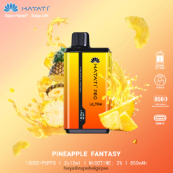 Hayati Pro Ultra jetable 15000 bouffées - Hayati Vape Review fantaisie d'ananas FXT8LR208