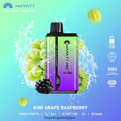 Hayati Pro Ultra jetable 15000 bouffées - Hayati Vape Shop kiwi raisin framboise FXT8LR202