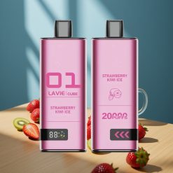 Lavie Cube 20000 Puffs Disposable Vape Fraise Kiwi Glacé avec 28ML et Type C