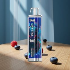 Uwin Crystal 10000 Puffs Disposable Vape Myrtille Framboise avec lumière RGB et batterie rechargeable